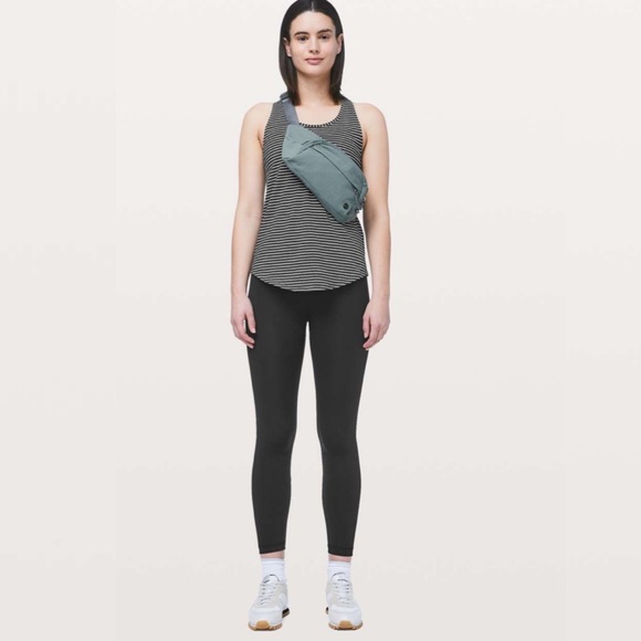Lululemon Love Tank *Pleated in Modern Stripe Heathered Black White - Picture 3 of 9